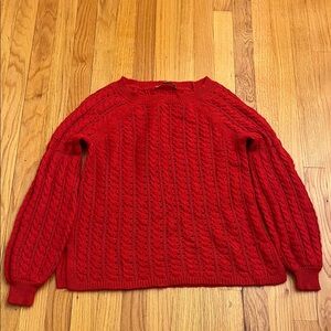 Loft Classic Cable Knit Women's Sweater - Red